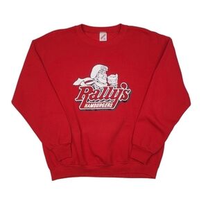 Vintage 80s Rallys Hamburgers Employee Crewneck Promo Sweatshirt Large - RARE